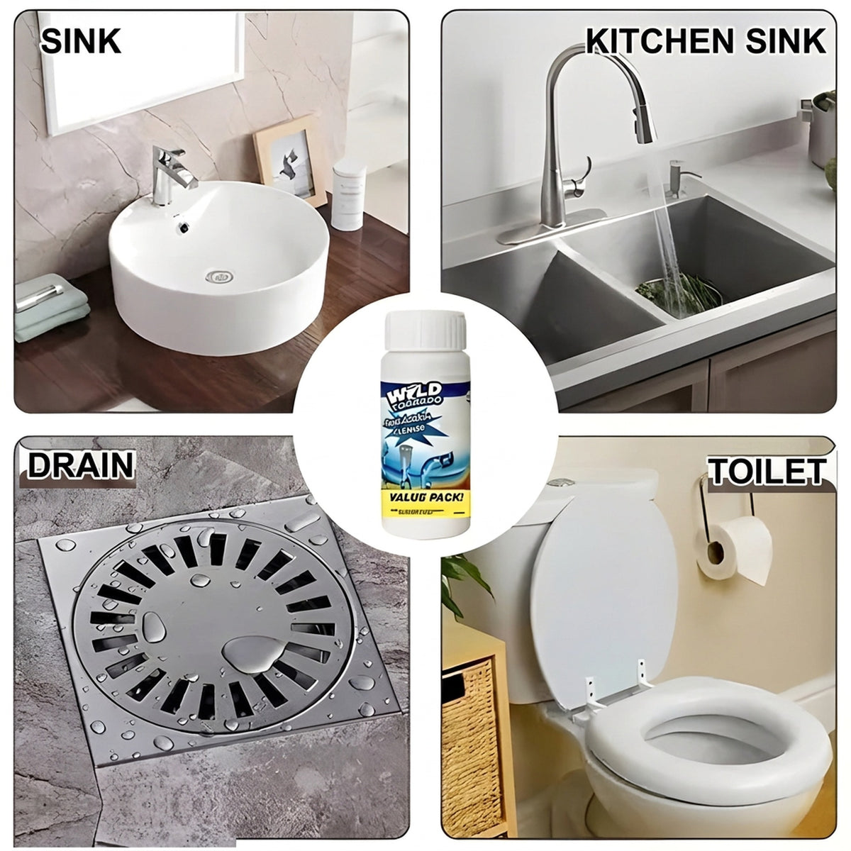 Powerful Drain Cleaner for Unclogging Pipes and Drains