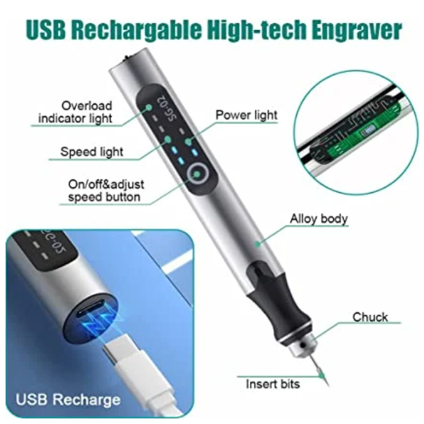 Precision Engraving Pen with 30 Bits