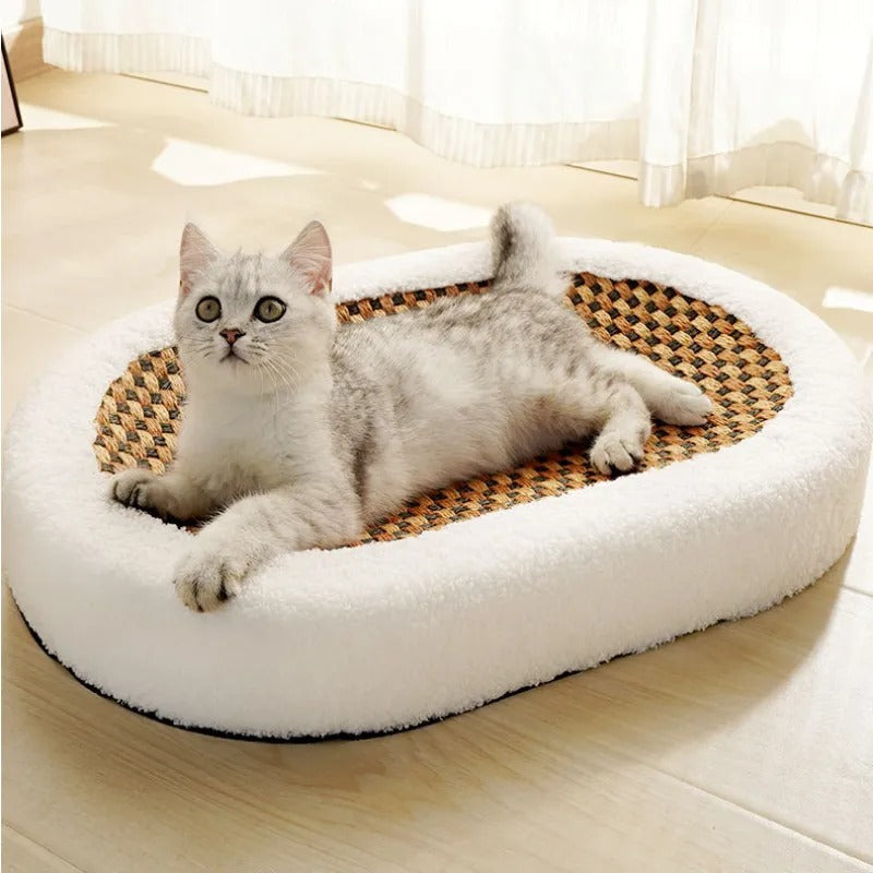 Premium Cat Bed with Built-In Scratching Board