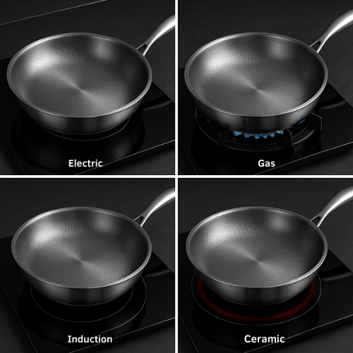 Premium Titanium Frying Pan for All Cooktops - Cook Healthier and Longer