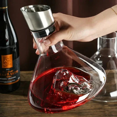 Premium Wine Decanter – Lead-Free Crystal with Quick Aeration & Filtration for Enhanced Flavor