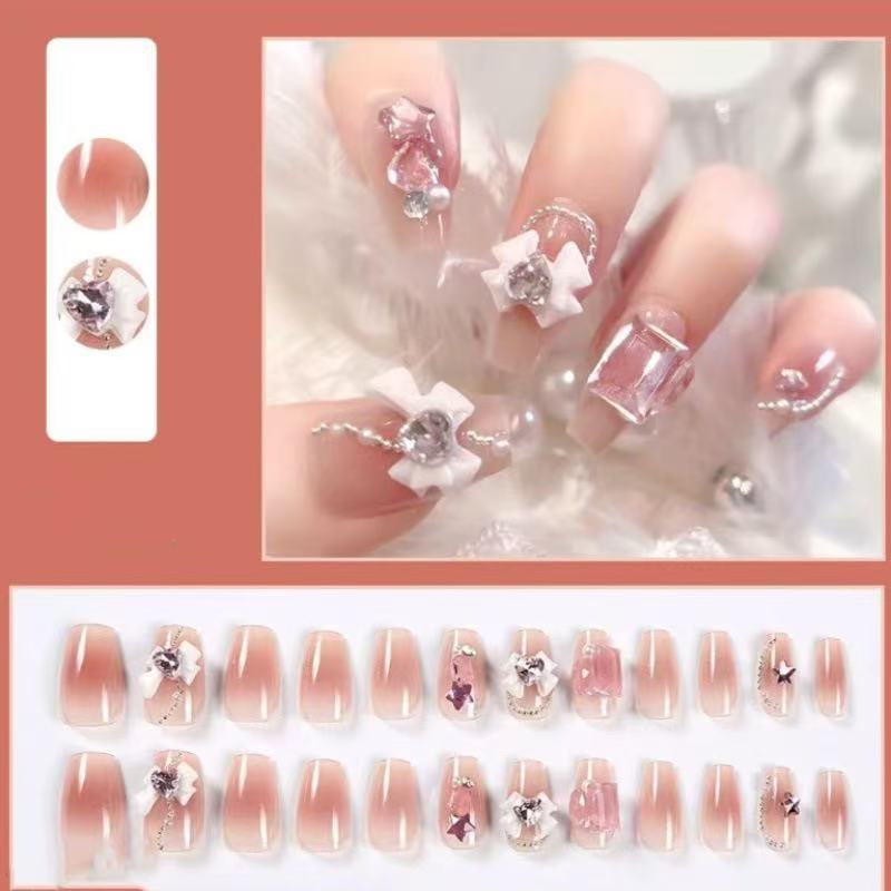 Press-On Nails with Elegant Embellishments