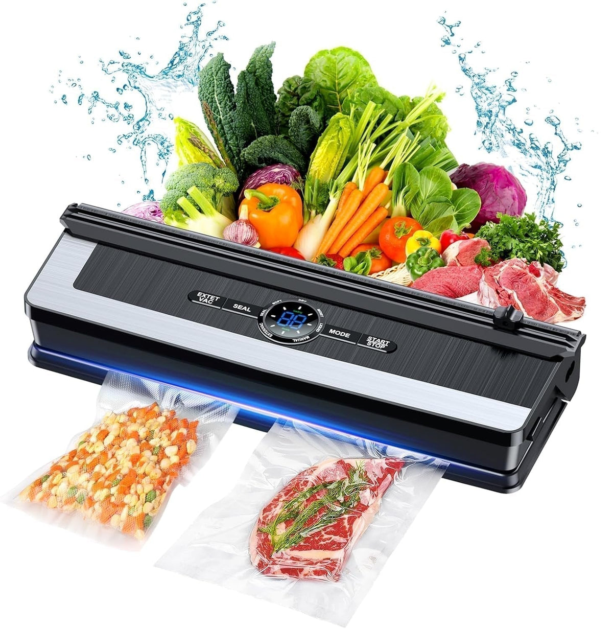 Professional 8-in-1 Vacuum Sealer | Integrated Precision Cutter | Modes for Dry & Moist Foods | Airtight LED Sealing Sys