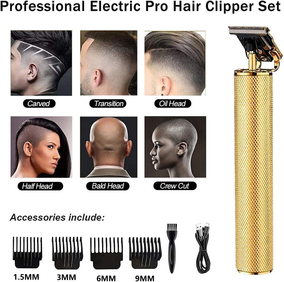 Professional Hair Clipper with T-Blade
