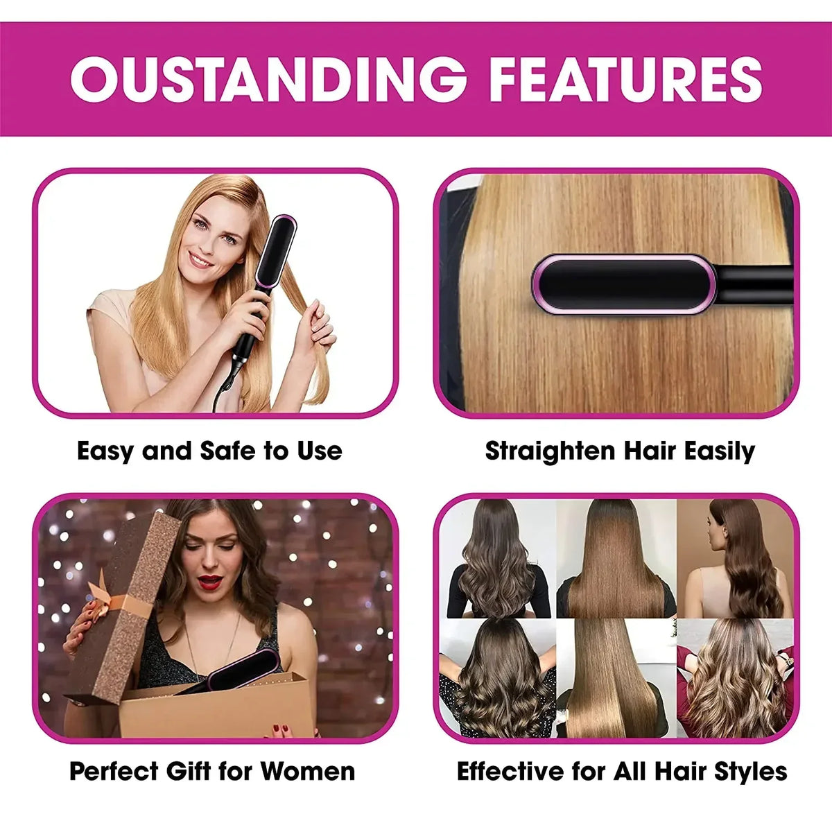 Professional Hair Straightener with Fast Heating