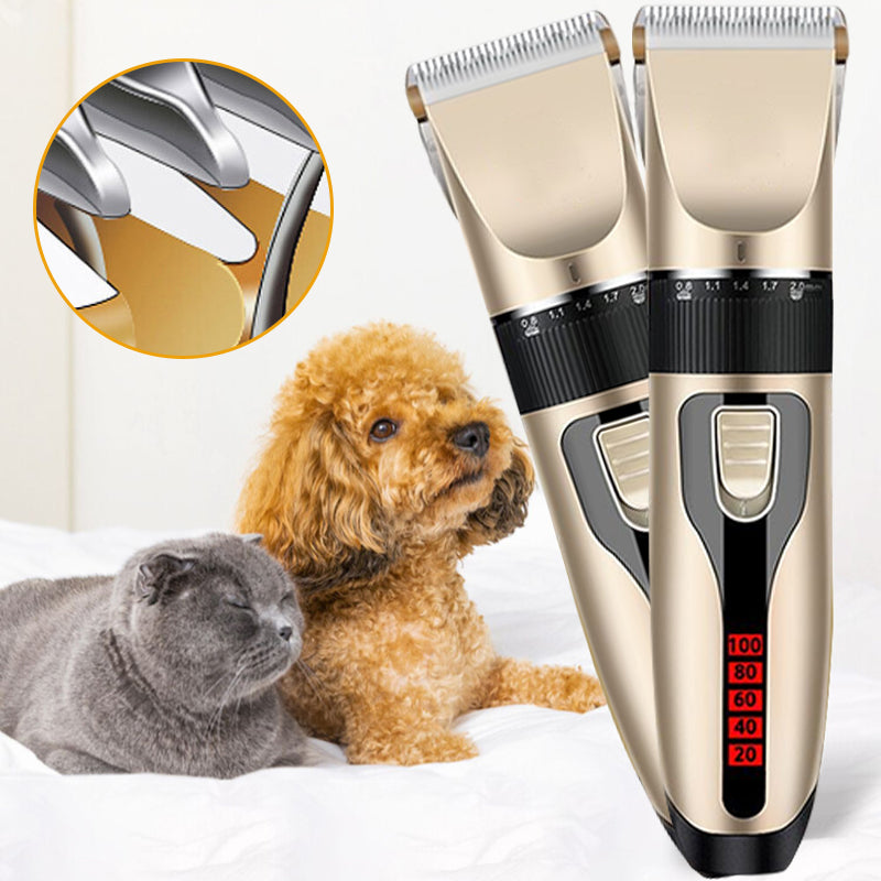 Professional pet grooming kit with quiet motor and ceramic blades
