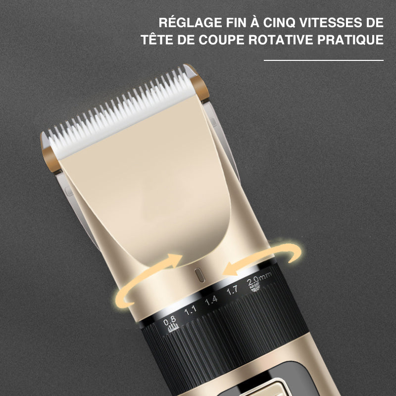 Professional pet grooming kit with quiet motor and ceramic blades