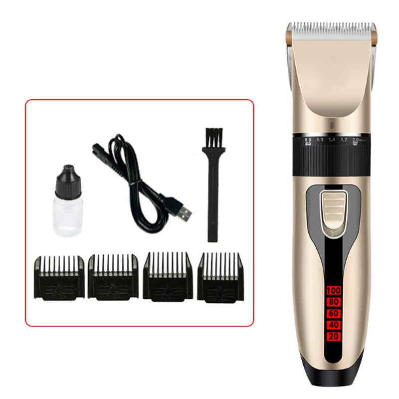 Professional pet grooming kit with quiet motor and ceramic blades