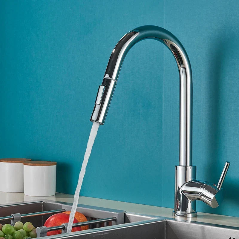 Pull-Out Kitchen Faucet with 360° Swivel Spout