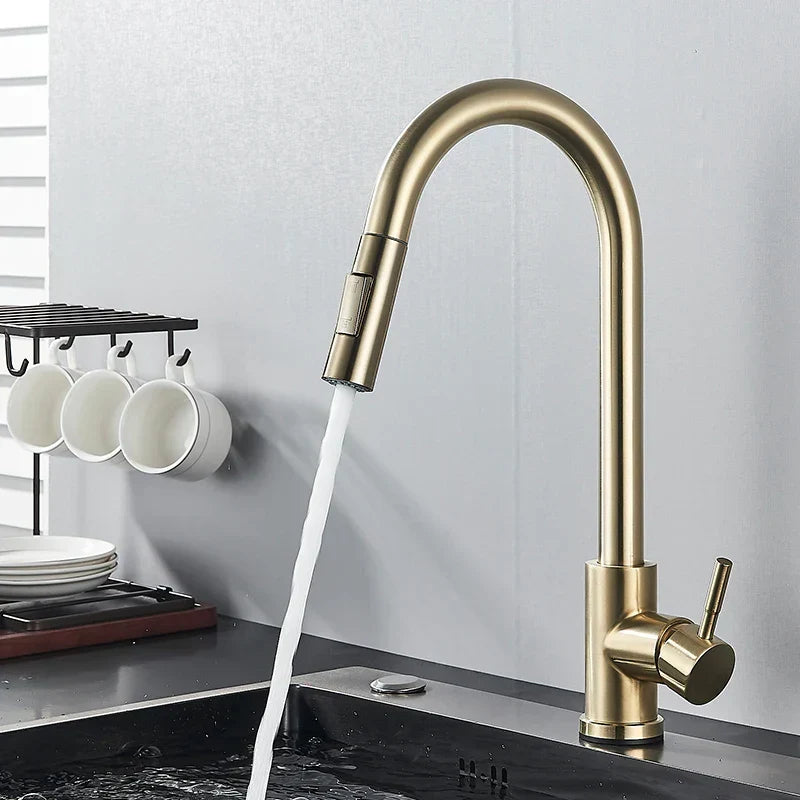 Pull-Out Kitchen Faucet with 360° Swivel Spout