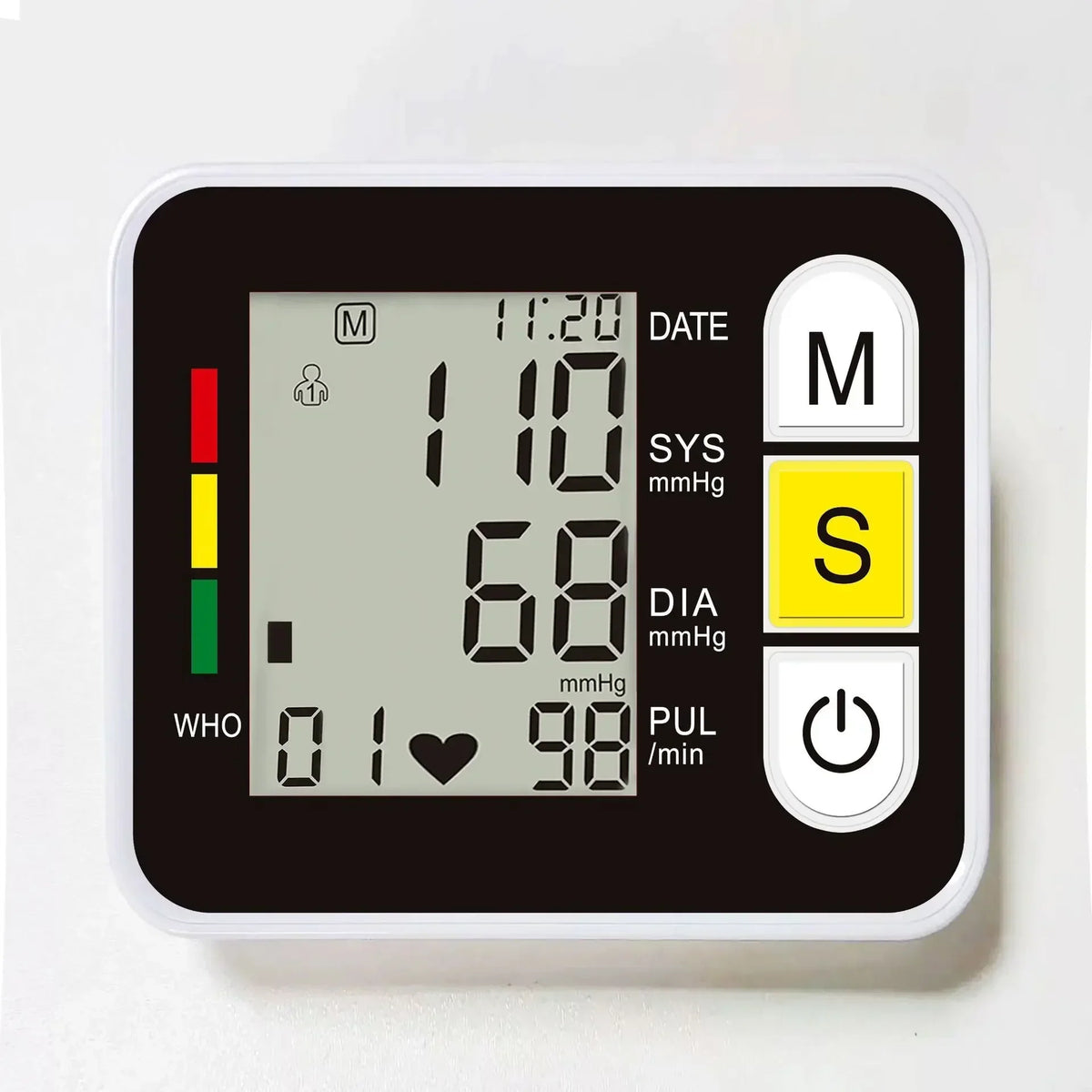 PulseTrack Digital Wrist Blood Pressure Monitor with LCD Display