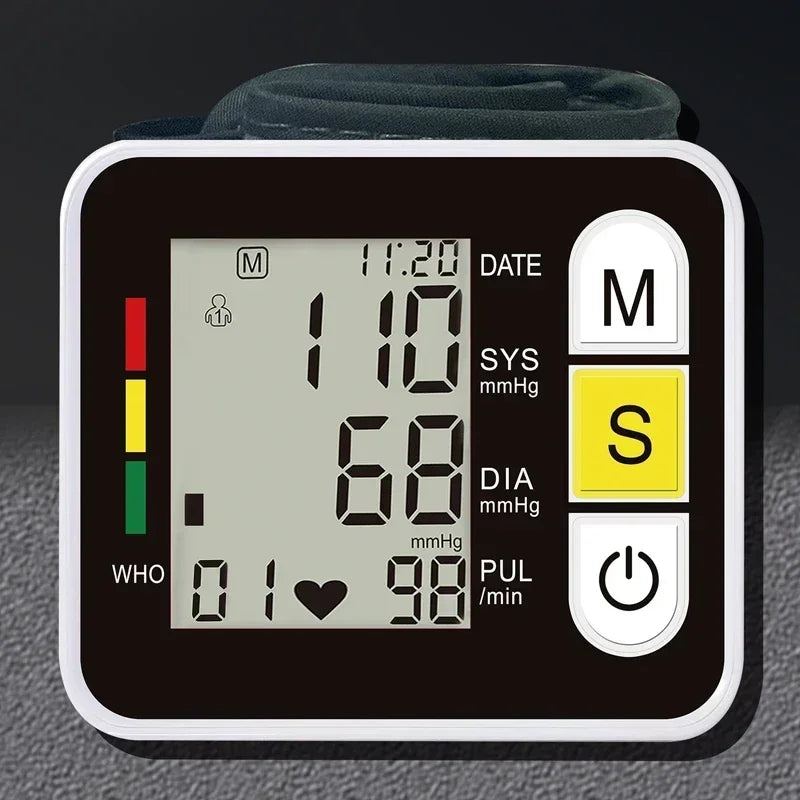 PulseTrack Digital Wrist Blood Pressure Monitor with LCD Display