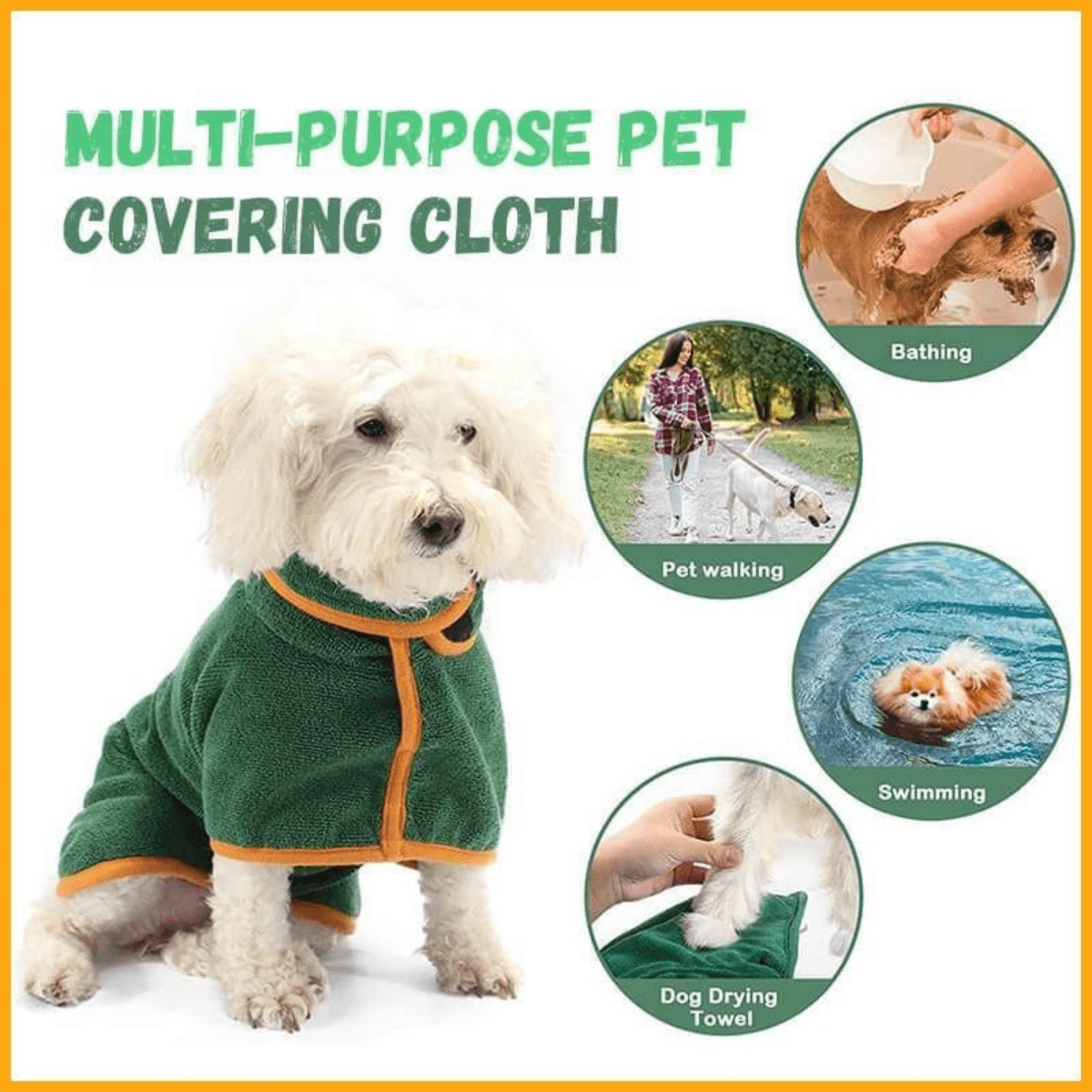 Quick-Dry Dog Coat for Comfort After Walks & Baths
