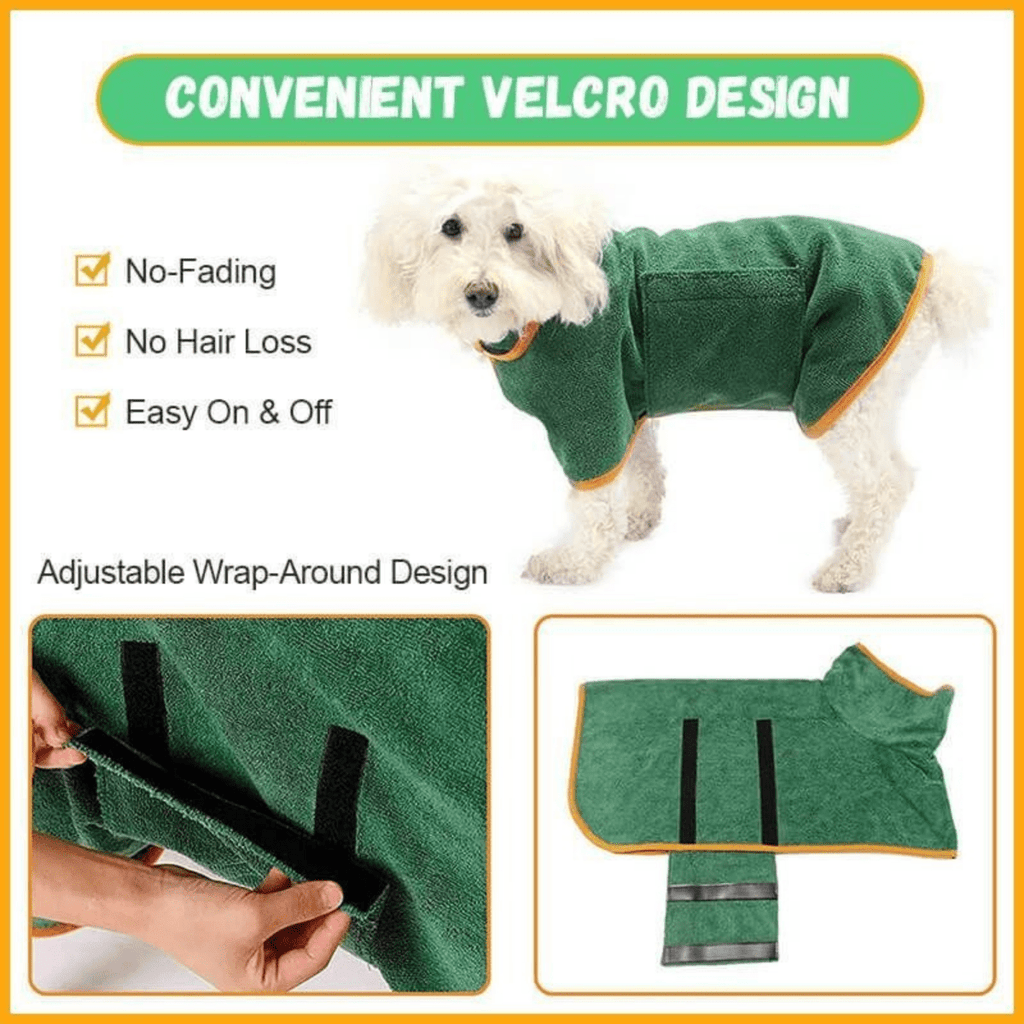 Quick-Dry Dog Coat for Comfort After Walks & Baths