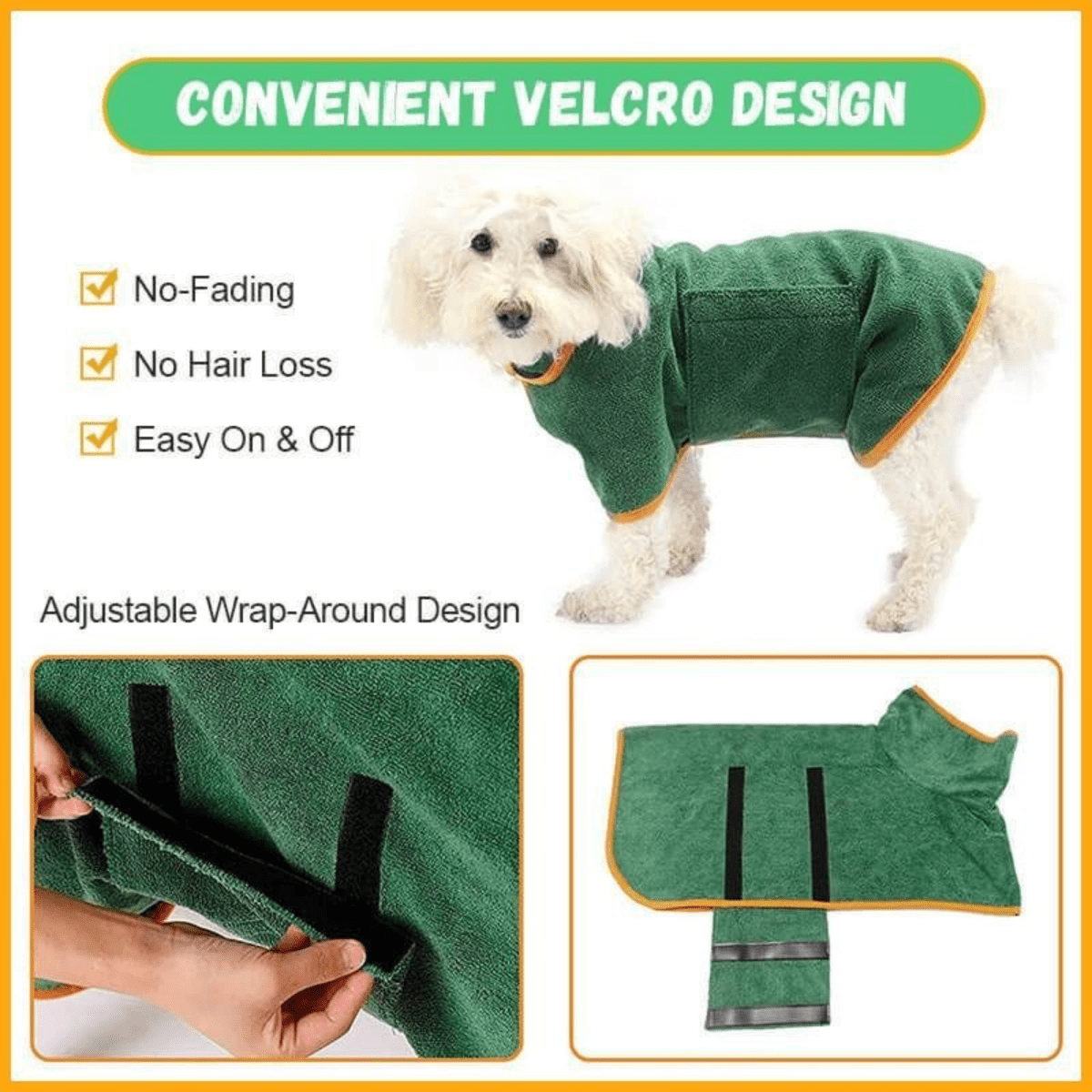 Quick-Dry Dog Coat for Comfort After Walks & Baths