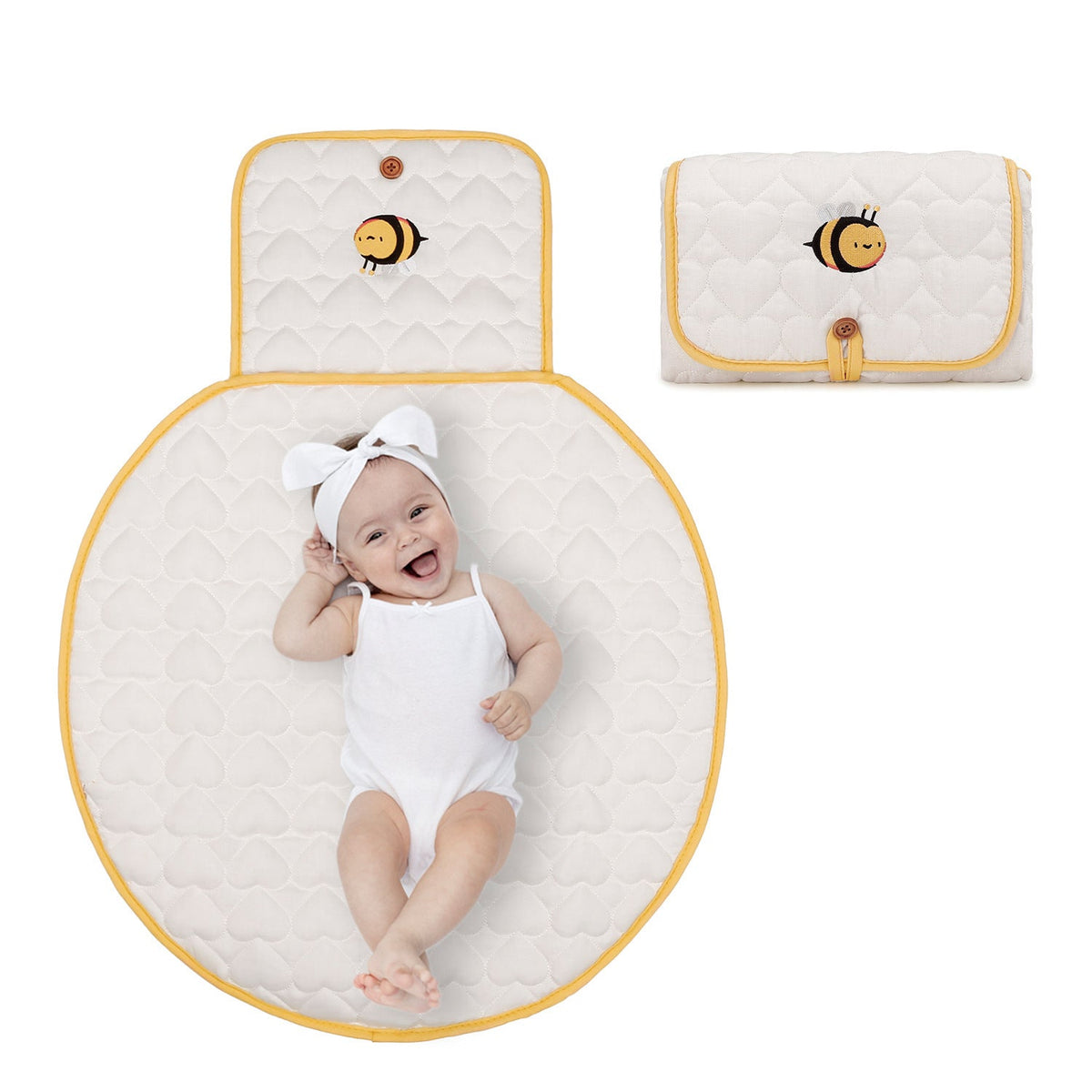 Quilted Diaper Bag with Embroidered Detail