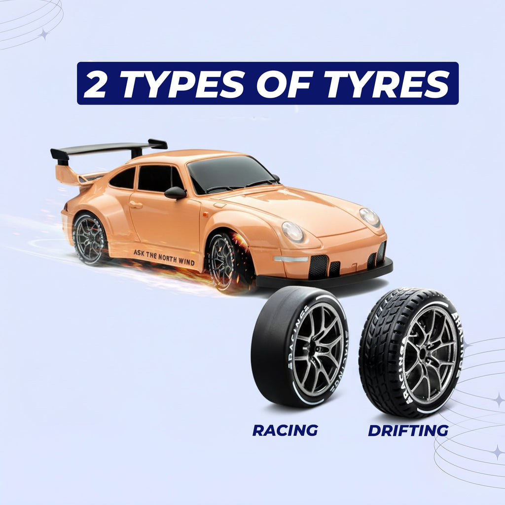 RC Drift Car with LED Lights, High-Speed 4WD & Drift Tires