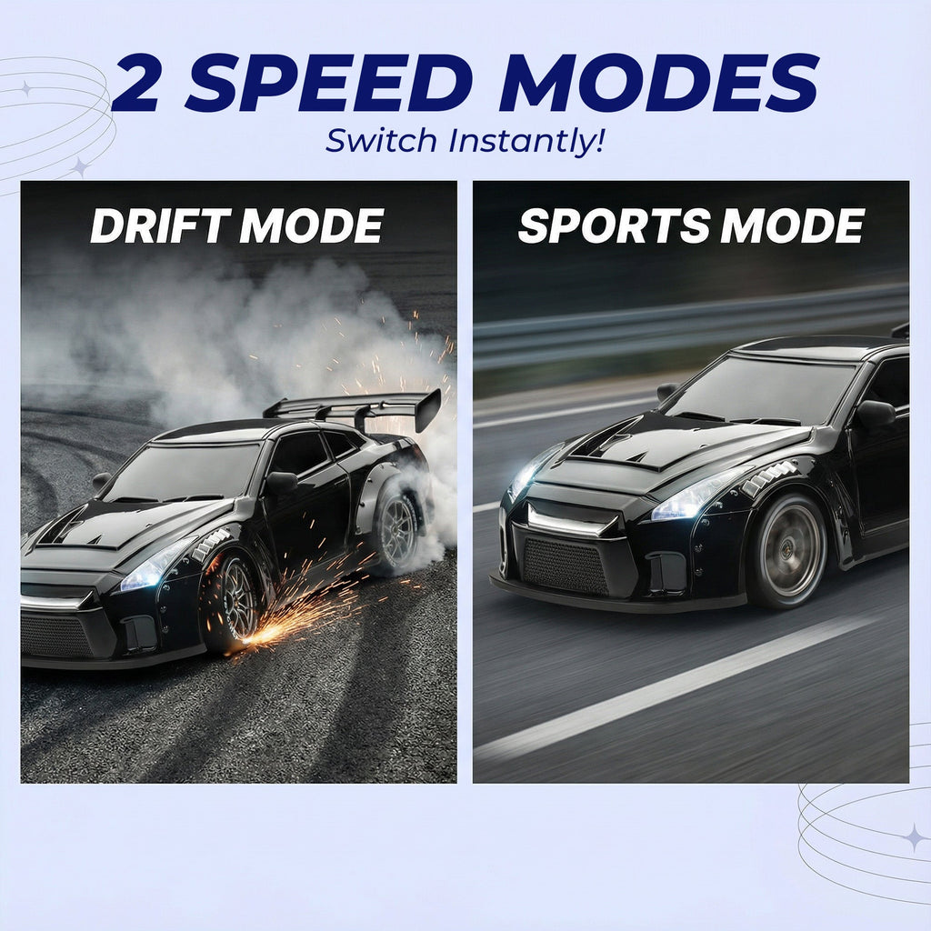 RC Drift Car with LED Lights, High-Speed 4WD & Drift Tires