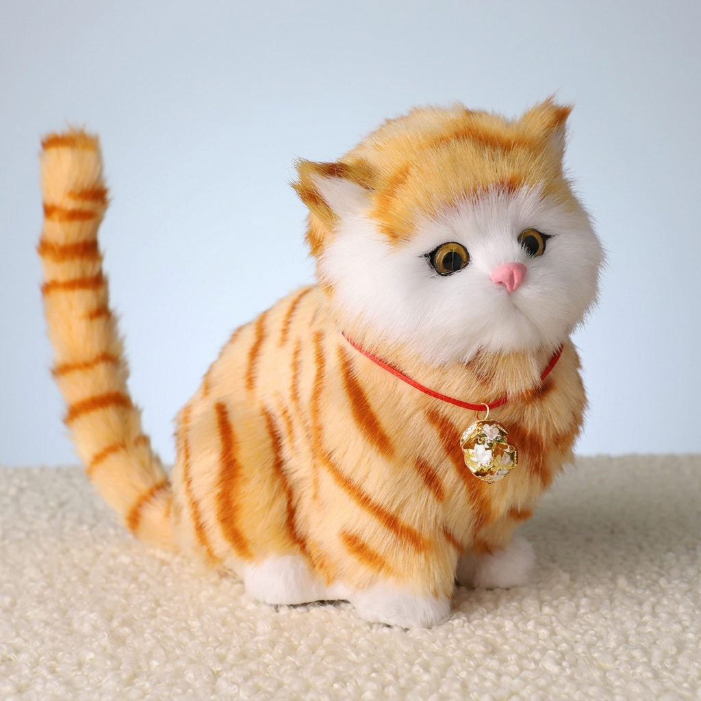 Realistic Interactive Tabby Robot Kitten, Walking and Meowing Robot Cat