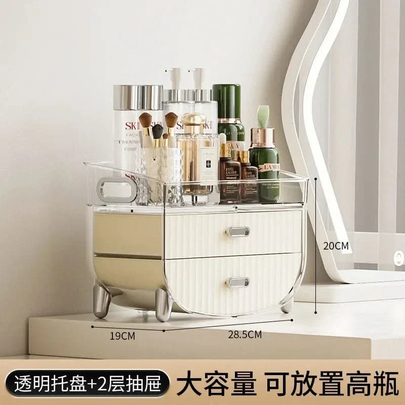 Rechargeable Cosmetic Organizer – Clear Dustproof Makeup Storage
