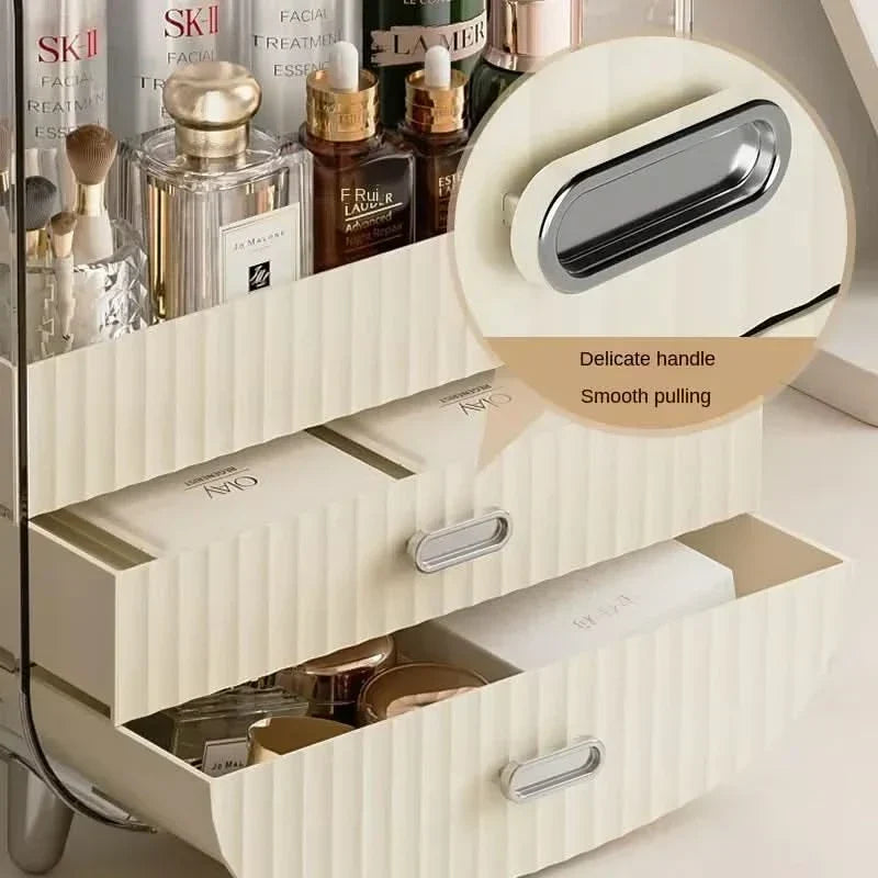 Rechargeable Cosmetic Organizer – Clear Dustproof Makeup Storage