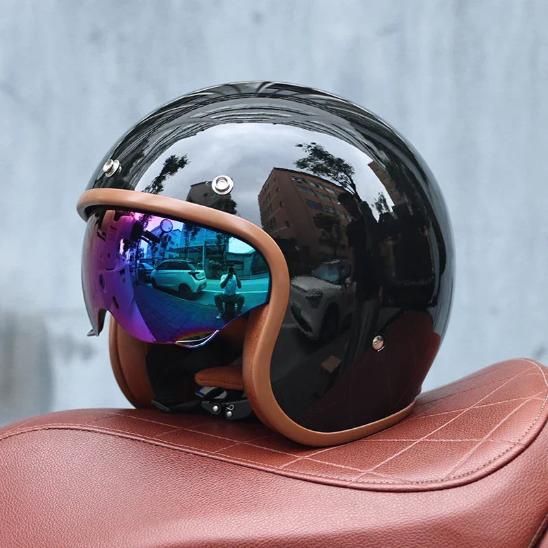 Retro Motorcycle Helmet 3/4 Open Face – Valor