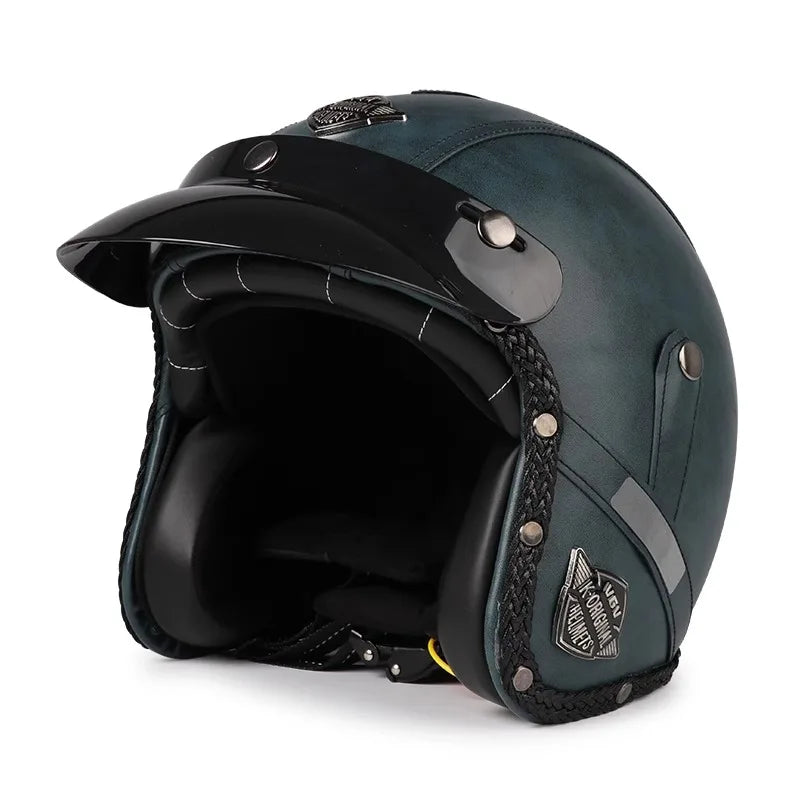 Retro Motorcycle Helmet – Kael – Open Face 3/4