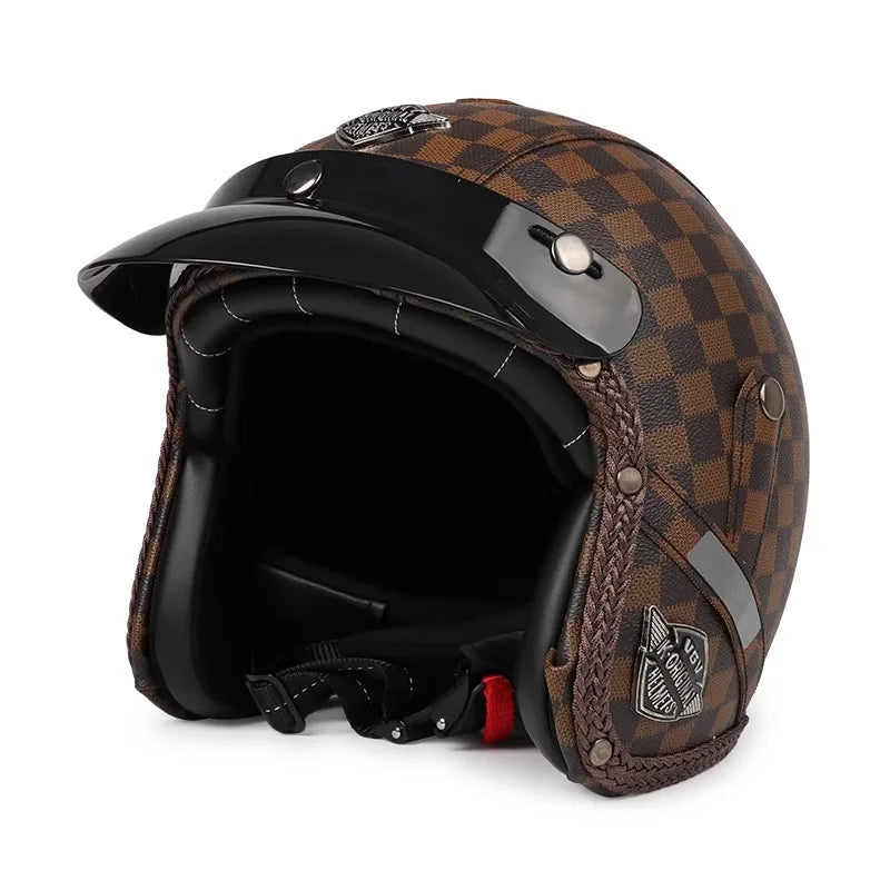 Retro Motorcycle Helmet – Kael – Open Face 3/4