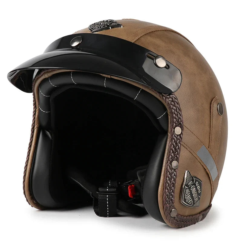 Retro Motorcycle Helmet – Kael – Open Face 3/4