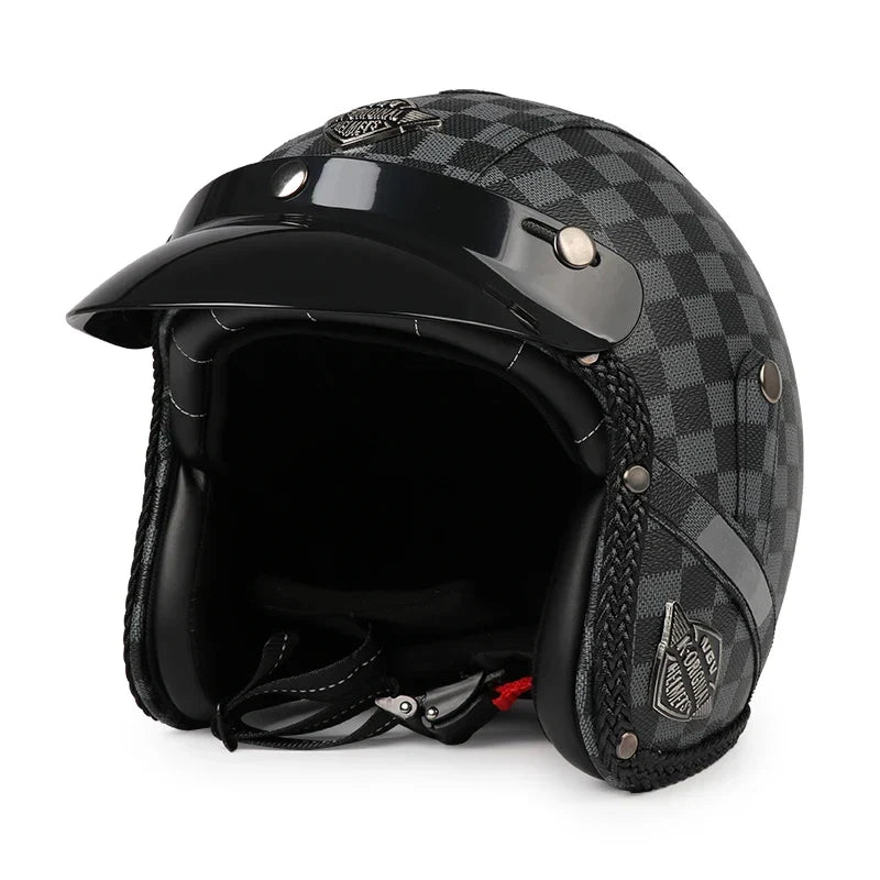 Retro Motorcycle Helmet – Kael – Open Face 3/4