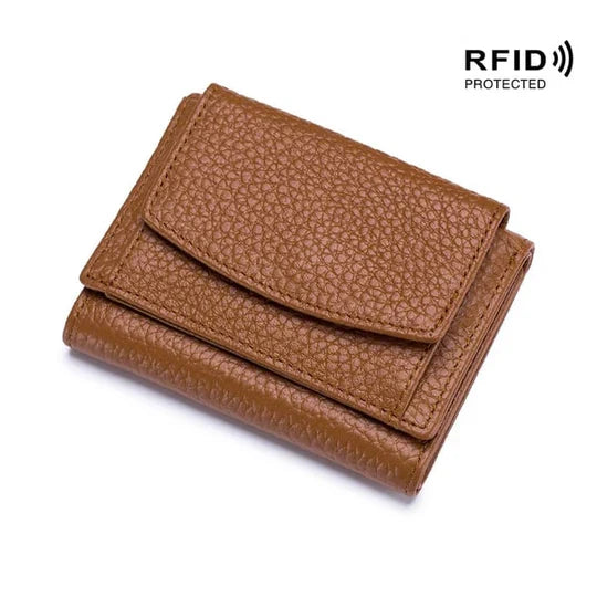 RFID Blocking Leather Wallet – Slim Card Holder for Travel