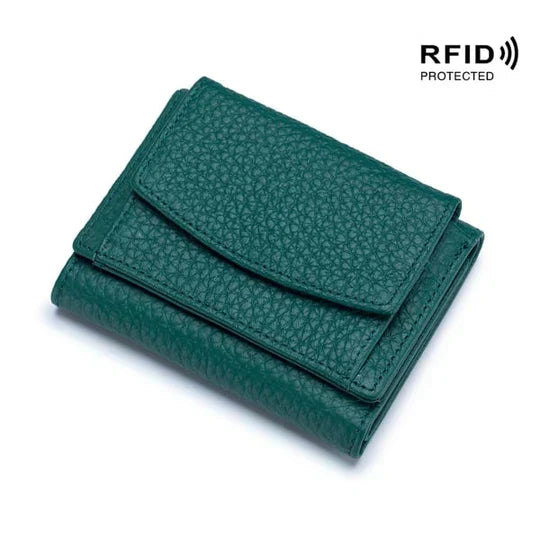 RFID Blocking Leather Wallet – Slim Card Holder for Travel