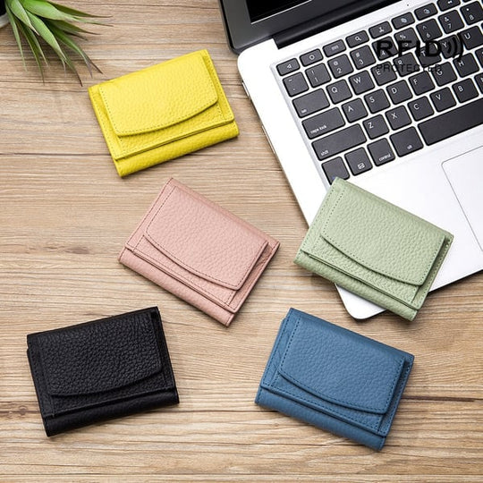 RFID Blocking Leather Wallet – Slim Card Holder for Travel