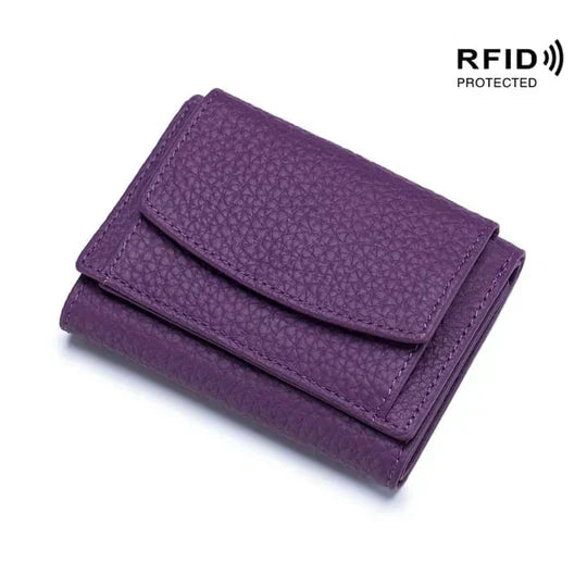 RFID Blocking Leather Wallet – Slim Card Holder for Travel