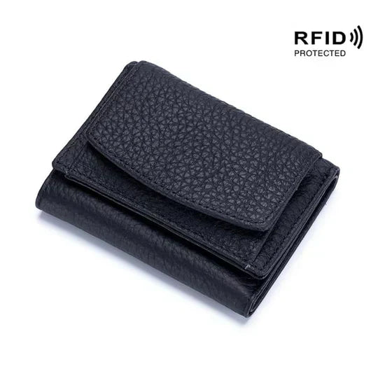 RFID Blocking Leather Wallet – Slim Card Holder for Travel