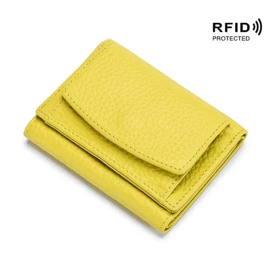 RFID Blocking Leather Wallet – Slim Card Holder for Travel