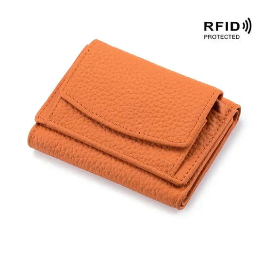 RFID Blocking Leather Wallet – Slim Card Holder for Travel