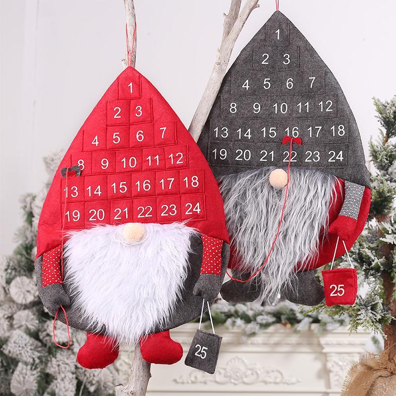 Santa Claus Advent Calendar with Pockets – Countdown to Christmas Wall Hanging