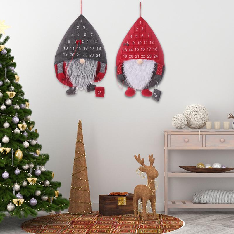 Santa Claus Advent Calendar with Pockets – Countdown to Christmas Wall Hanging