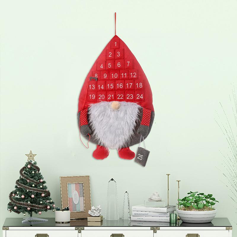 Santa Claus Advent Calendar with Pockets – Countdown to Christmas Wall Hanging