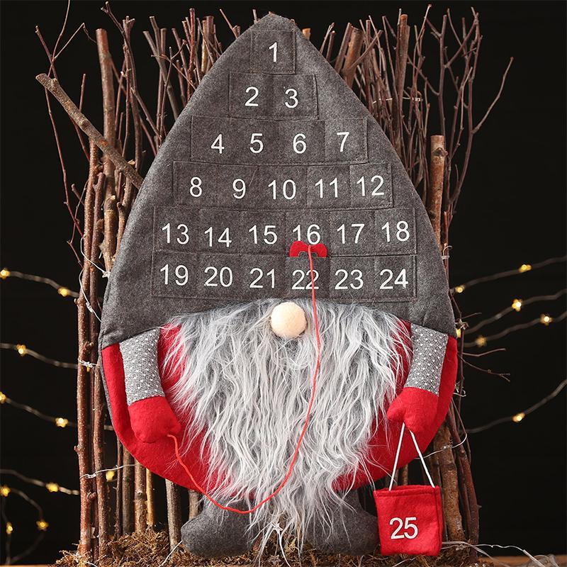 Santa Claus Advent Calendar with Pockets – Countdown to Christmas Wall Hanging