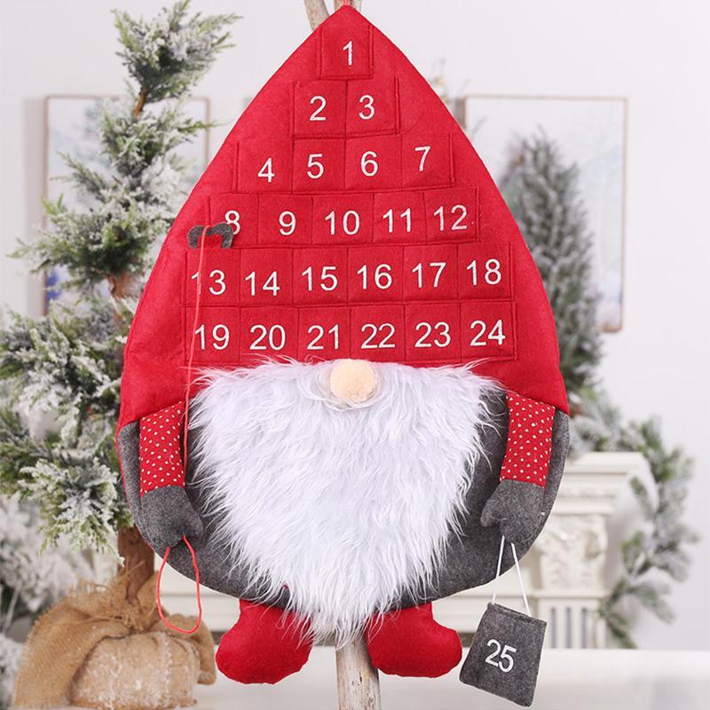 Santa Claus Advent Calendar with Pockets – Countdown to Christmas Wall Hanging