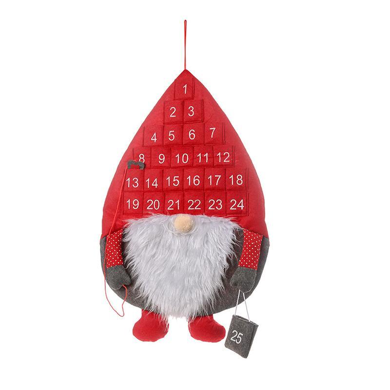 Santa Claus Advent Calendar with Pockets – Countdown to Christmas Wall Hanging