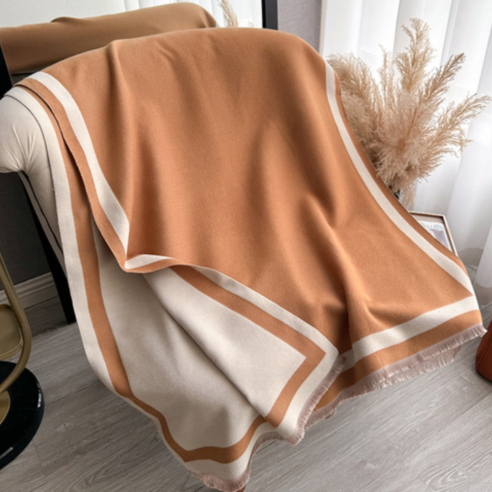 Savéra Striped Double-Sided Poncho Scarf