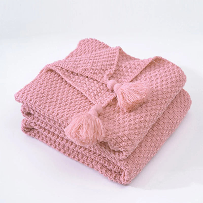 Scandinavian Knitted Wool Blanket - Aurora