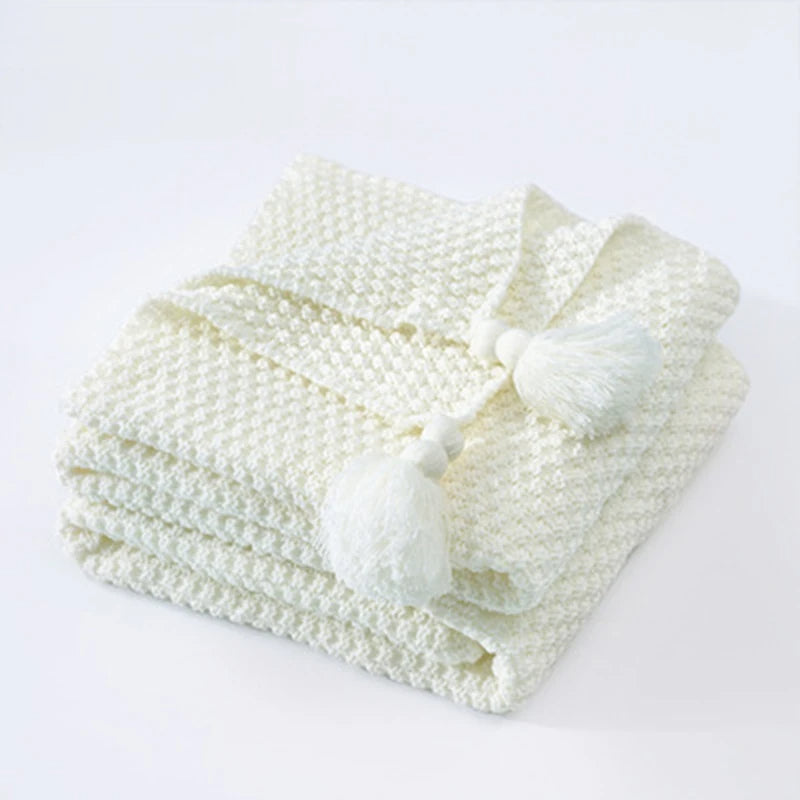 Scandinavian Knitted Wool Blanket - Aurora