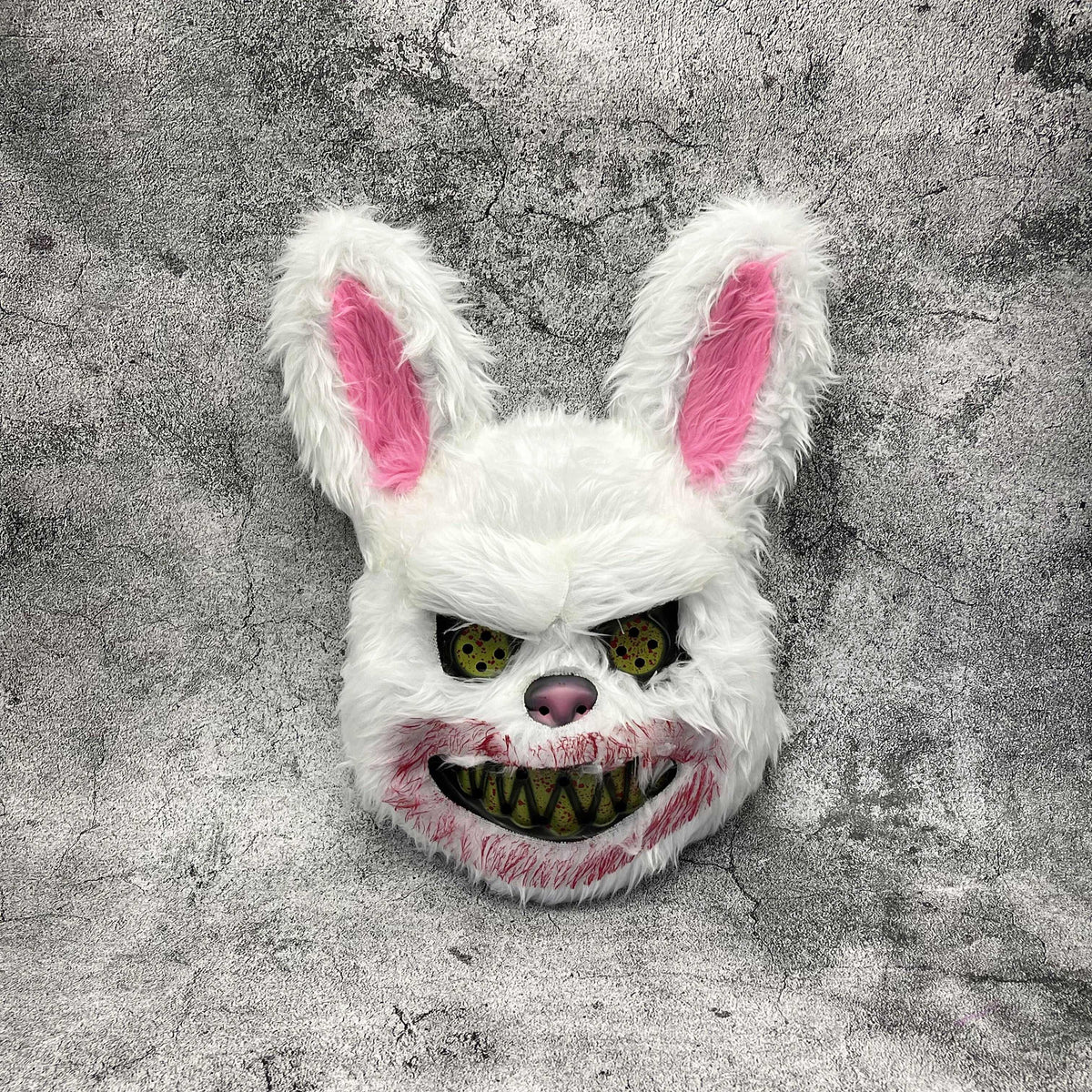 Scary bunny mask or bear mask for Halloween in faux fur with blood-stained teeth, 4 designs and sets of 2, adult size