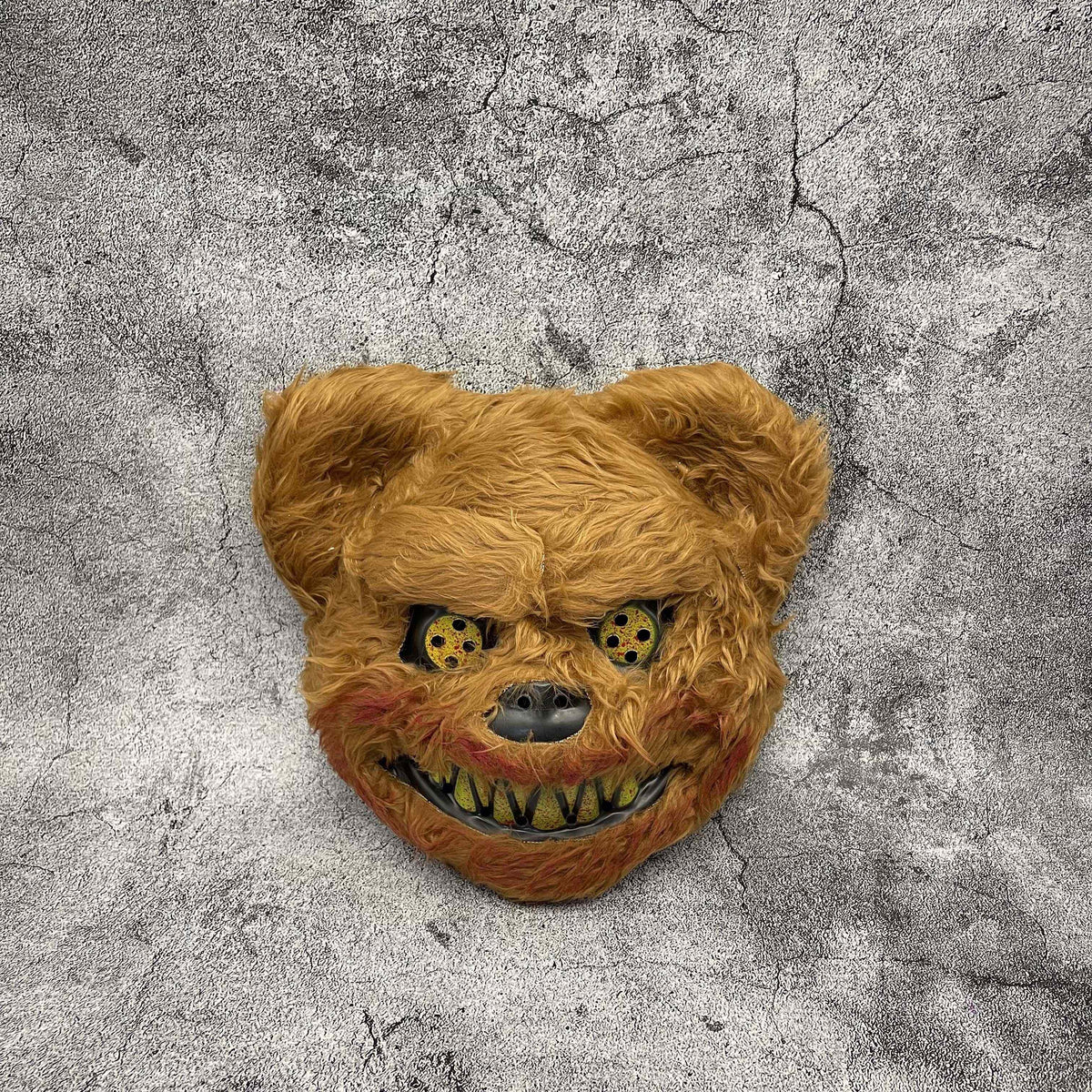 Scary bunny mask or bear mask for Halloween in faux fur with blood-stained teeth, 4 designs and sets of 2, adult size