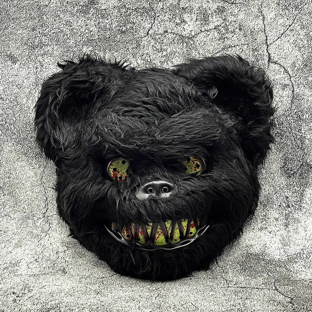 Scary bunny mask or bear mask for Halloween in faux fur with blood-stained teeth, 4 designs and sets of 2, adult size