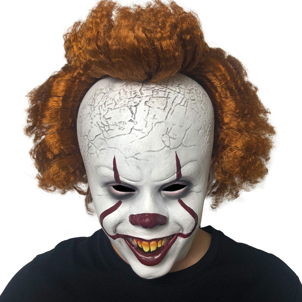 Scary Halloween mask, smiling demon horror mask in latex for adults, creepy mask for parties and cosplay, LED versions t